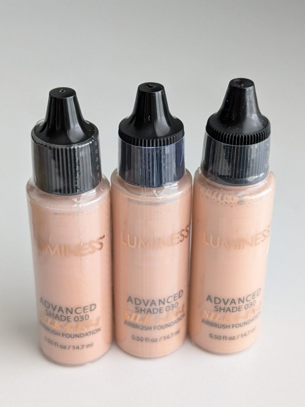 3 LUMINESS Silk 4 in 1 Airbrush Foundation Advanced (Shade 030) .50oz SEALED